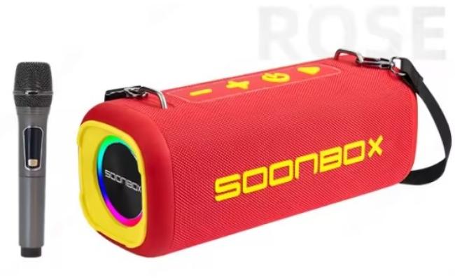 Soonbox S9200 Stereo Bluetooth High Power Party Box Waterproof Outdoor 100W Wireless Speaker Portable Audio System Sound Speakers, Bluetooth, TF card, USB, AUX, TWS, with Mic - Red